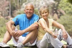 Couple smiling